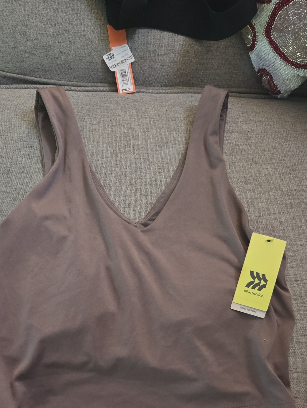 Women's V-neck cropped tank top or sports bra